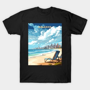 Brazilian Beach with chair Travel Art Print T-Shirt